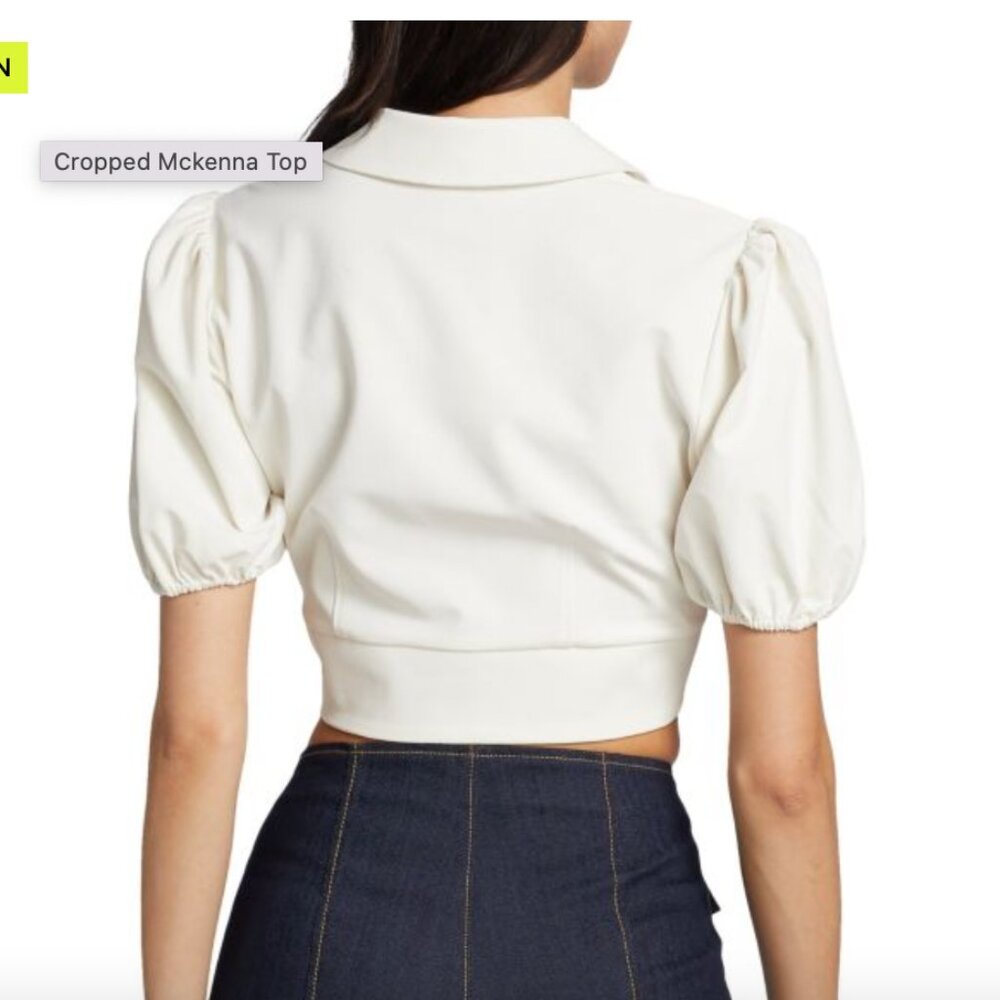 NWT Cinq à Sept Cropped Mckenna Top XS - Picture 2 of 5